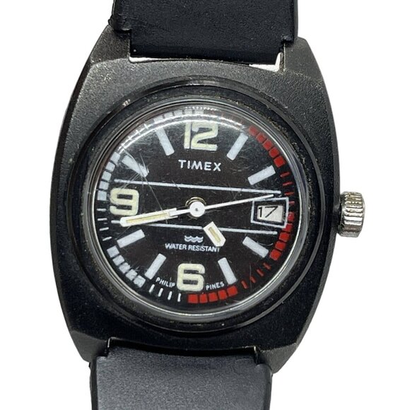 Vintage Ladies Timex Manual Mechanical Analog Watch Philippines Black Rare - Picture 1 of 10